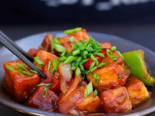 Paneer chilli served at ARK Kitchen Ranchi